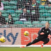 Joe Hart warms up for Celtic. (Photo by Steve Welsh/Getty Images)