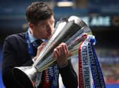 Steven Gerrard celebrates Rangers’ Scottish Premiership triumph. Picture: Ian MacNicol/Getty Images