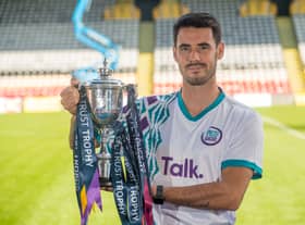 Partick Thistle player Brian Graham is pictured wearing the FC United to Prevent Suicide kit, as part of a national campaign to save lives (Image: Craig Watson) 