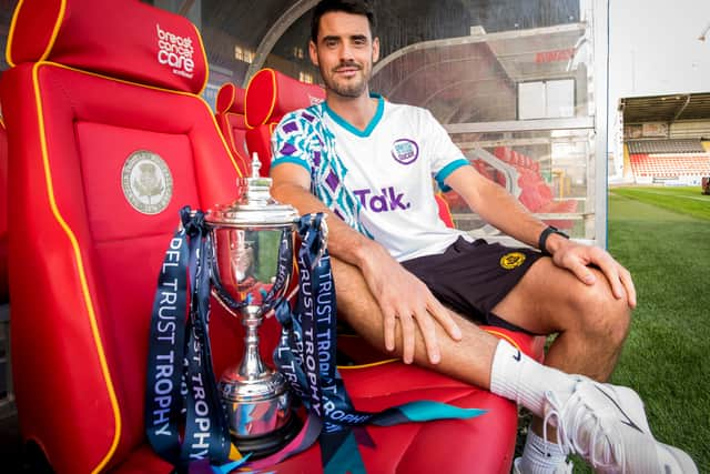 Brian Graham with the SPFL Trust Trophy ahead of Partick Thistle’s tie against Queen of the South 