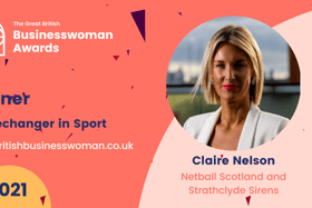 Claire Nelson received her Gamechanger in Sport award at the inaugural Great British Businesswoman Awards