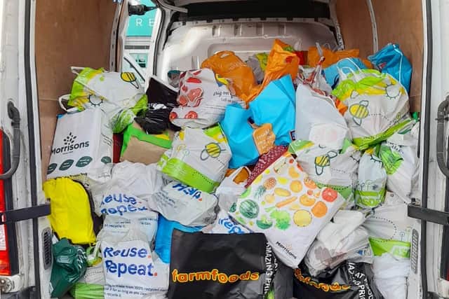A delivery to the foodbank (Pic from Glasgow South East Food bank)