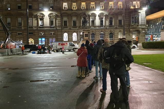 The Kindness Homeless Street Team run a soup kitchen in George Square.