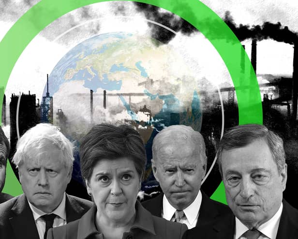 The COP26 climate change summit officially starts in Glasgow on Monday 1 November (graphic: Mark Hall)
