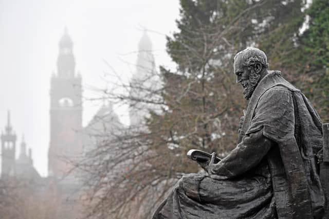  Frost covers the statue of Lord Kelvin in Kelvingrove Park. (Photo by Jeff J Mitchell/Getty Images)