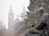  Frost covers the statue of Lord Kelvin in Kelvingrove Park. (Photo by Jeff J Mitchell/Getty Images)