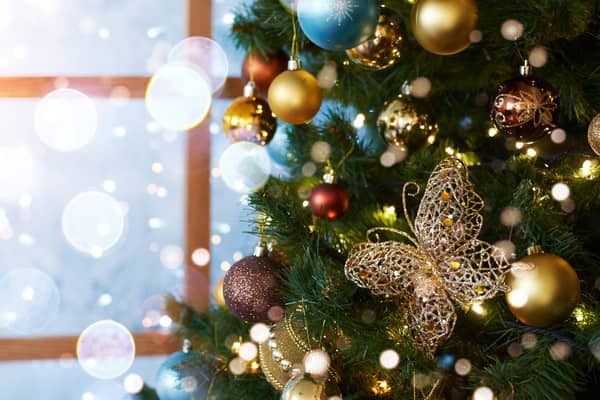 Christmas decorations from Gisela Graham and Lidl, along with Christmas lights 