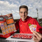 Partick Thistle press conference Topps launch sticker collection with player Ross MacIver