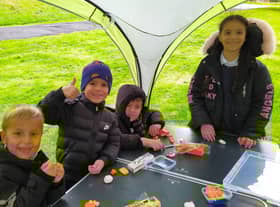 90 kids took part in the arts and crafts project.