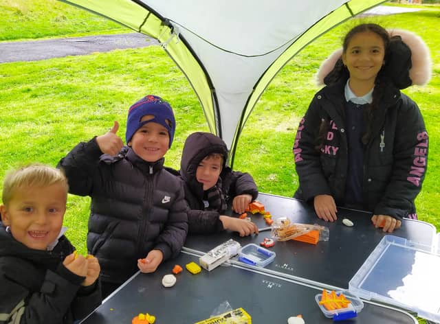 90 kids took part in the arts and crafts project.