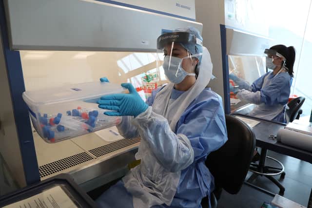 The Covid-19 testing lab at Queen Elizabeth University Hospital in Glasgow is one of only four in the UK testing for the S-gene, a marker of Omicron
