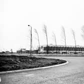 The exterior of Abbotsinch air terminal (soon to be part of Glasgow Airport) in April 1966.