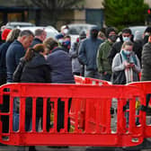 People have been queuing up outside vaccination centres in Glasgow.