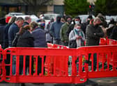 People have been queuing up outside vaccination centres in Glasgow.