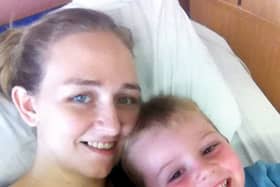  Charlene Johnstone, 34, with her son Hayden, 13, Picture: SWNS