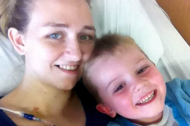  Charlene Johnstone, 34, with her son Hayden, 13, Picture: SWNS