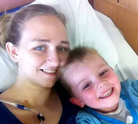  Charlene Johnstone, 34, with her son Hayden, 13, Picture: SWNS