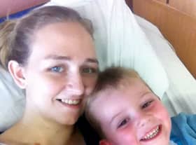  Charlene Johnstone, 34, with her son Hayden, 13, Picture: SWNS