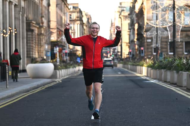 Michael Shanks is running every street in Glasgow. Picture: John Devlin