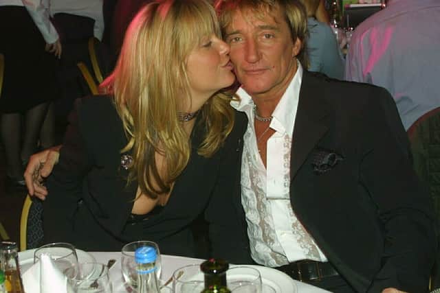 Rod Stewart pictured with wife Penny Lancaster in 2001. (Photo by Jon Furniss/Mission Pictures/Getty Images )