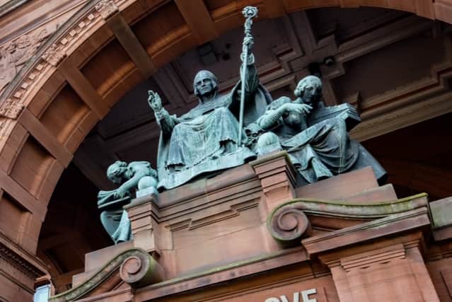 The St Mungo statue at Kelvingrove Art Gallery and Museum.