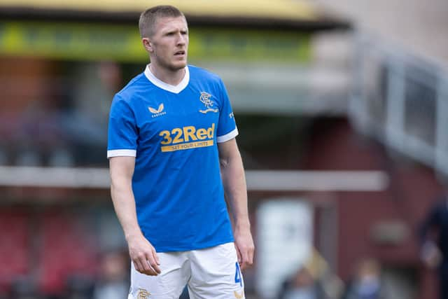 John Lundstram of Rangers during the Cinch Scottish Premiership match between Dundee United at Tannadice 