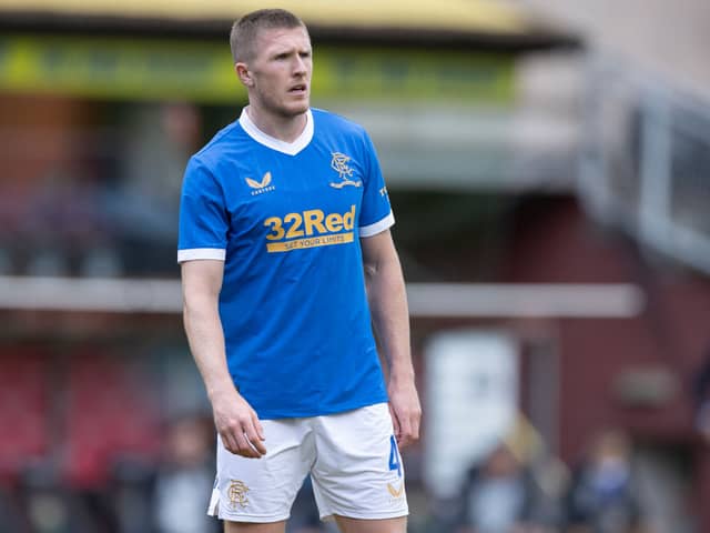 John Lundstram of Rangers during the Cinch Scottish Premiership match between Dundee United at Tannadice 
