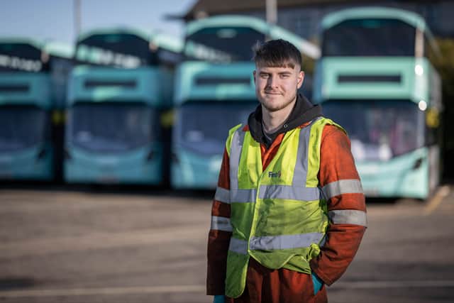 Josh Falconer - one of the First Bus apprentices.