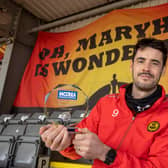 Partick Thistle FC, McCrea FS player of the month Brian Graham collects his award