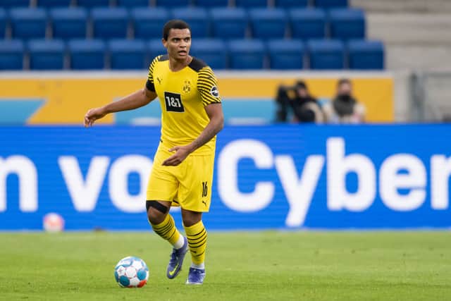 Manuel Akanji in action for Borussia Dortmund