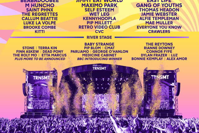 The line up poster for TRNSMT 2022