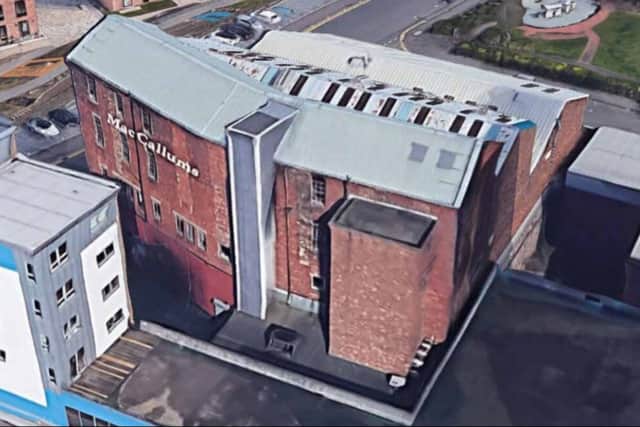 An aerial view of the historic building.