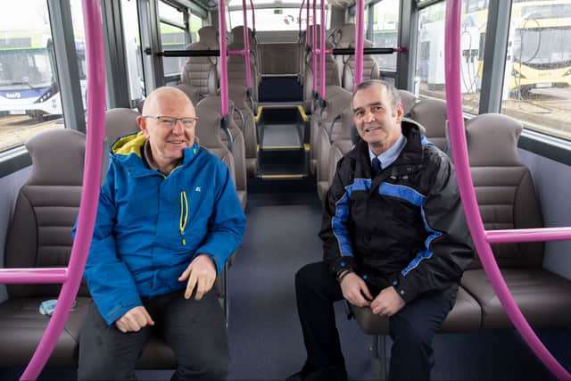 John (left) doesn’t remember anything from the incident, other than stepping on the bus and feeling dizzy.