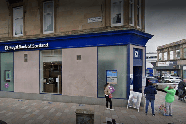 The Royal Bank of Scotland on Kilmarnock Road.
