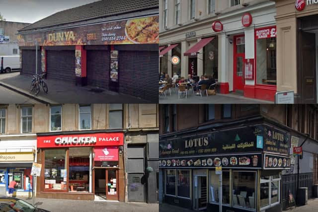 18 Glasgow establishments have been given the lowest food hygiene rating.