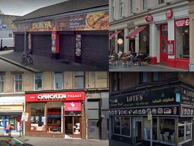 18 Glasgow establishments have been given the lowest food hygiene rating.