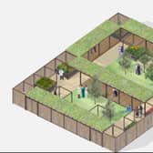 Plans for the new greenspace at the Queen Elizabeth University Hospital.