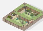 Plans for the new greenspace at the Queen Elizabeth University Hospital.