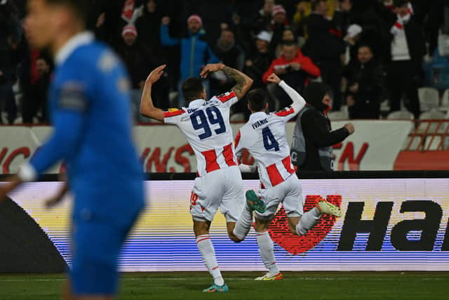Red Star Belgrade’s Mirko Ivanic scored an early goal.