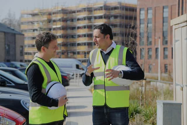 Graham McNeil, Cala Homes west land director, with Scottish Labour leader Anas Sarwar