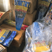 The fireworks were being stored without permission.
