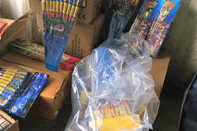 The fireworks were being stored without permission.