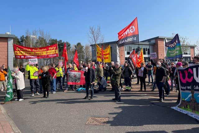 P&O protest at Clyde Marine Recruitment on Monday 28 March