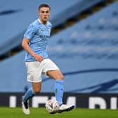 Taylor Harwood-Bellis has made eight senior appearances for Manchester City. Credit: Getty.