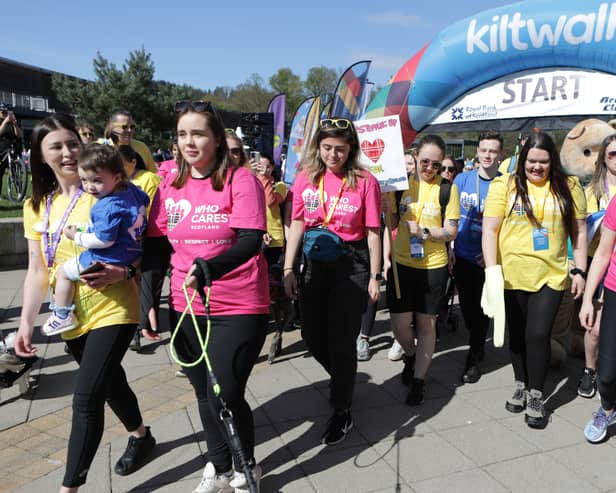 First Minister Nicola Sturgeon joined the kiltwalkers.
