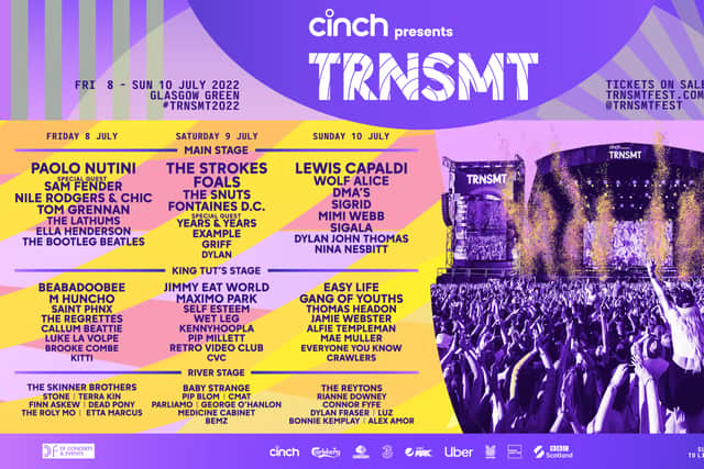 The line-up for TRNSMT 2022.