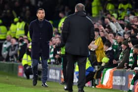 Celtic boss Ange Postecoglou and Rangers manager Giovanni van Bronckhorst.