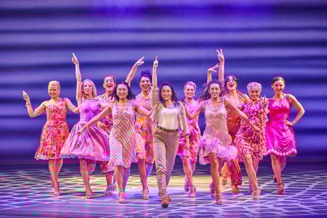 Jena Pandya (Sophie) and the cast of MAMMA MIA!