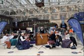 The Scottish Fiddle Orchestra at Glasgow Central.