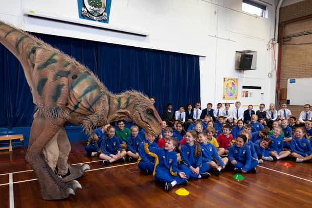 The T-Rex at the High School of Glasgow junior school.
